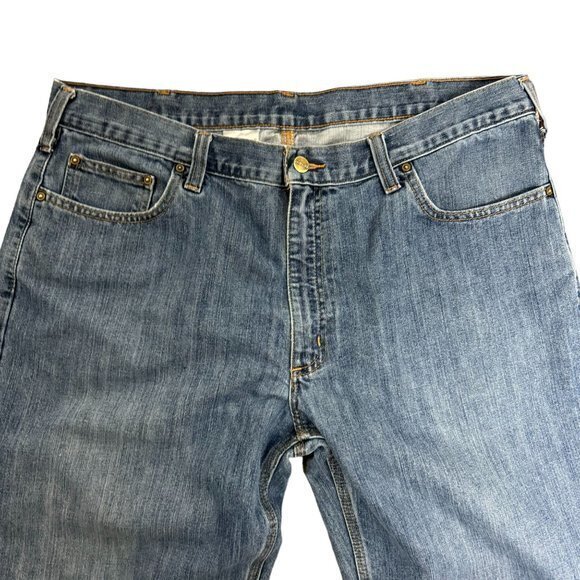 Carhartt Men's Size 40 x 30 Blue Straight Leg Relaxed Fit Jeans - Picture 2 of 9